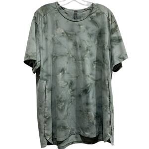 Lululemon Fast and Free Short Sleeve Tee Men's SZ XL Green tie-dye‎